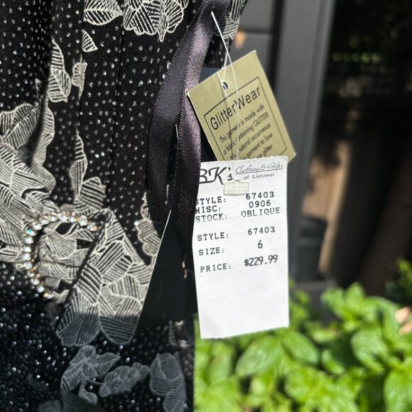 NWT Oblique Glitter Black/Silver gown - Picture 2 of 5